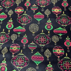 Fabric Traditions Christmas Ornaments Metallic Cotton 1.5 Yards Crafts Quilting