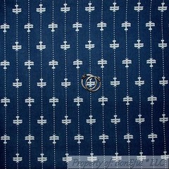 BonEful Fabric FQ Cotton Quilt Navy Blue Airplane USA Military Ticking Stripe US
