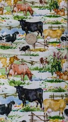 Cotton Cow Print Fabric 44″ Wide Selling Per Yard