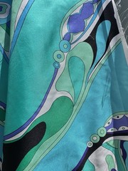 Italian Deadstock 100% Silk Twill 60 GSM Fabric By The Yard Emilio Pucci Logo