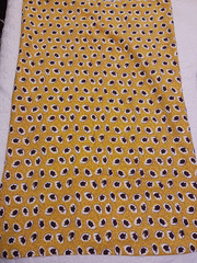 Vtg 1930s-40s Feedsack Fabric Golden Yellow w Brown & White Cameos Ladies Unopen