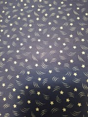 1/3 Yd .Small Stars on Navy Fabric 100% Cotton Cranston