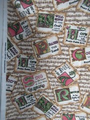 Religious Sheet Music W/Sayings Themes VTG Classic Cottons Fabric SBTHYX44″