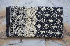 Black & Beige Hand Print Fabric 100% Cotton 4 Yard NO DUTY CHARGES 100%✅ZK-369