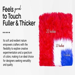 FabricLA | Faux Fur Shaggy Fabric Textile Squares | DIY, Craft | Multi Colors