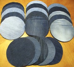 100 Precut Blue Denim 7″ Circles for Rag Quilt Cathedral Window