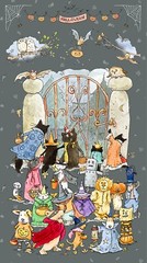 Halloween Parade Digital 24×44 Inch Panel By Anita Jeram, for Clothworks