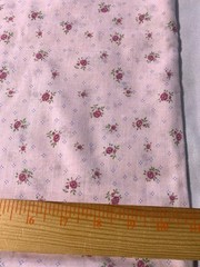 Vintage cotton polyester blend fabric/pink floral on very light pink 34″ x 44″