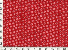 White Stars on Dotted Red Patriotic Quilting & Sewing Fabric by the Yard #1112