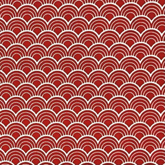 By 1/2 Yard OOP Basket Joel Dewberry Red Fish Scale Pattern Westminster Fabric
