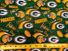 NFL GREENBAY PACKERS DESIGN 1/2 YARD PIECE 100% COTTON NEW 58″ WIDE NEW DESIGN