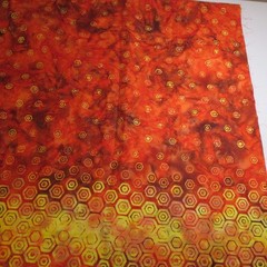 HONEYCOMB Yellow Orange Cotton Fabric Geometric Pattern 1yd x 42