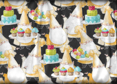 45″ 100% cotton Novelty fabric “Baking Gnomes” by Wilmington Fabrics