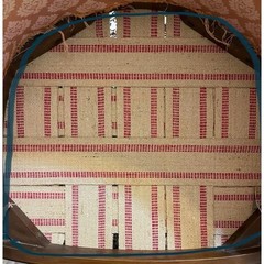 3.5″ Jute Burlap Upholstery Webbing Roll Red Stripe Furniture Repair Strapping