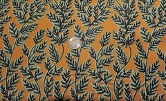 100% Cotton Andover Black Leaves on Muted Golden Brown – By the Yard