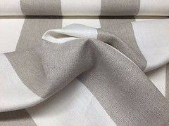BALLARD DESIGNS SUZANNE KASLER LINEN FLAX BLANC STRIPE 13oz FABRIC BY YARD 56″W
