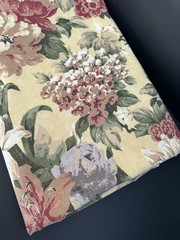 Vtg Richloom Design Fabric Upholstery Cotton Cottage Floral Yellow 95yds G2U