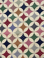 Vintage Cathedral Window Panel. Multicolor. 90”x40” Cotton