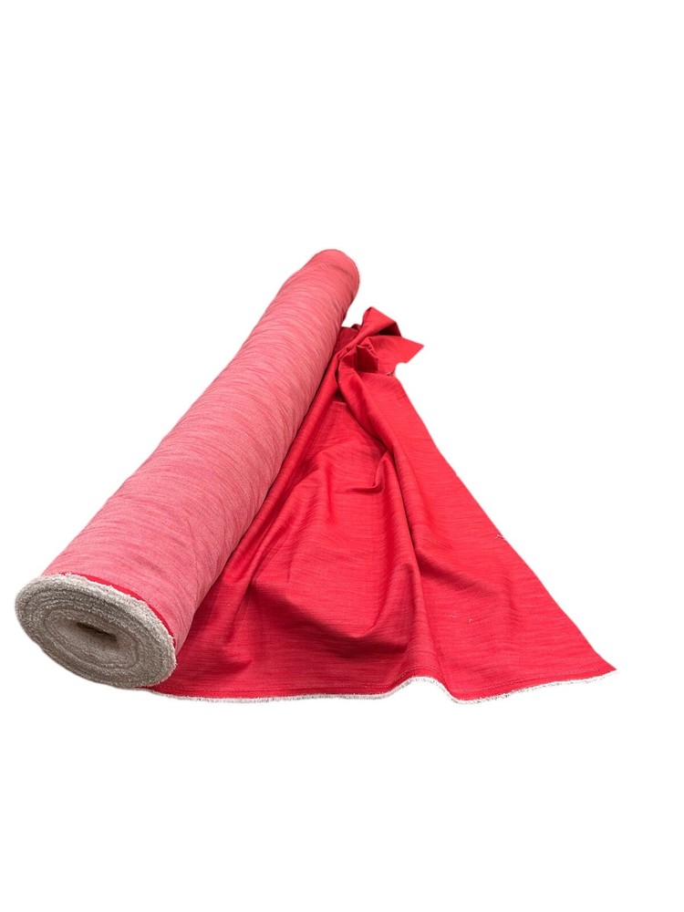 RED DENIM SLUB Strech/ 4oz/Cotton Poly Span /57″ Wide /Sold By The Yard