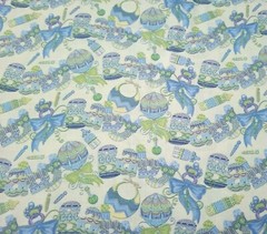 Baby Sprinkles BTY Nicole Tamarin Quilting Treasures Green Blue on Yellow