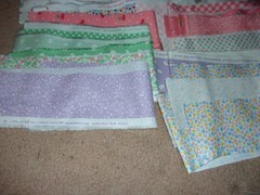 Quilting, Sewing 1930’s Reproduction Cotton 2 1/2 x 32 inch fabric strips lot 2