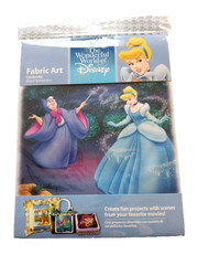 2006 sealed package CINDERELLA fabric art panel, 8½ x 8½, ballgown, Disney