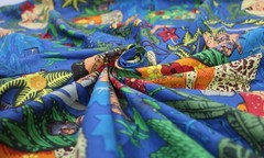 Multi Hand Printed 7 Yard 100%Cotton Fabric NO TARRIF CHARGES 100%✅ZK_329