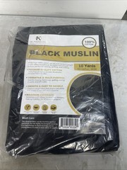Versatile 60in Wide Black Muslin Fabric – Soft Touch, 10 Yards, Multiple Uses