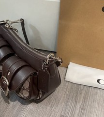 Ashton Bag In Signature Jacquard CBJ00 Silver/Oak/Maple new