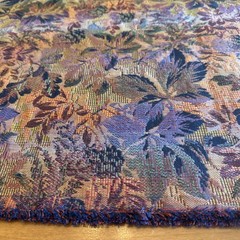 VTG Heavy Tapestry Jacquard Upholstery Fabric Remnant Fall Leaves Woven 28×56”