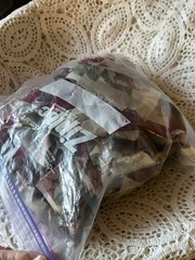 10 oz Ziploc Cotton Quilting Fabric Pieces Pre Cut Many Sewn Pinwheel Triangles