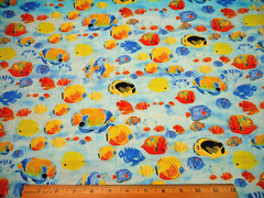 Quilt Fabric By Yard Under The Sea Fish Ocean Blue 3 Wishes Premium Cotton