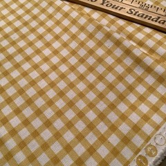 Fabric 100% COTTON Canvas DUCK Sewing Yardage 2.667 Yds YELLOW CHECK PLAID