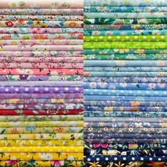 10″x10″ 50pcs Cotton Fabric Squares for Sewing Quilting SuppliesFloral