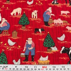 Christmas Cotton Fabric Remnants Under 9″ Santa Holly Candy Canes
