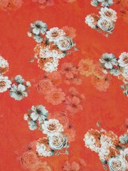 Floral Cotton Lawn Rose Red Digitally Printed Imported Japan By the Yard
