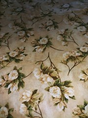 6 Yards Cotton Fabric Albina Hristova Design Cream & Green Floral Tuscan Garden