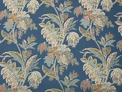 KRAVET ISHANA BLUE FLORAL 100% COTTON HIGH END MULTIUSE FABRIC BY YARD 54″W