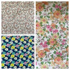 3 Pieces of Floral Fabric Cotton