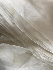 Premium 100% Silk Organza Fabric-Width 95cm-Creame White.