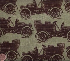 Jalopy model T Grandmas House green vintage antique cars Riley Blake fabric