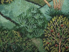 Green Meadow Tree Tapestry Fabric Curtain Upholstery Cushion Blanket Throws Use