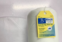 50M ROLL -BIRCH IRON-ON INTERFACING – 90CM WIDE – LIGHT, MEDIUM, HEAVY WEIGHTS –
