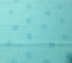 Basically Hugs BTY Helen Stubbing P&B Textiles Aqua Blue Floral Flower Heart
