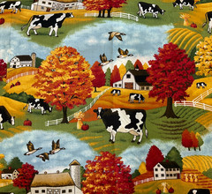 COWS ON THE FARM IN AUTUMN BY SPRINGS– BY THE YARD