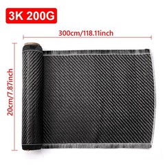 9.8ft x 7.87″ Carbon Fiber Fabric Black 2×2 Twill Weave Cloth Carbon Fiber Sheet