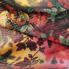 Crinkled Silk Chiffon Fabric Dress Scarves Gauze Metallic Glitter Silk Material