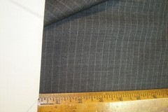 2.38 yds Luxury WOOL FABRIC Super 120s Suiting 7 oz Gray Stripe 86″ BTP
