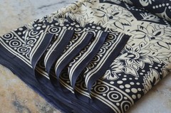 Black & Beige Hand Print Fabric 100% Cotton 4 Yard NO DUTY CHARGES 100%✅ZK-369