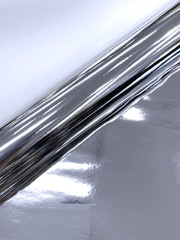 Silver 54″ Wide Upholstery Chrome Mirror Reflective Vinyl Fabric By The Yard